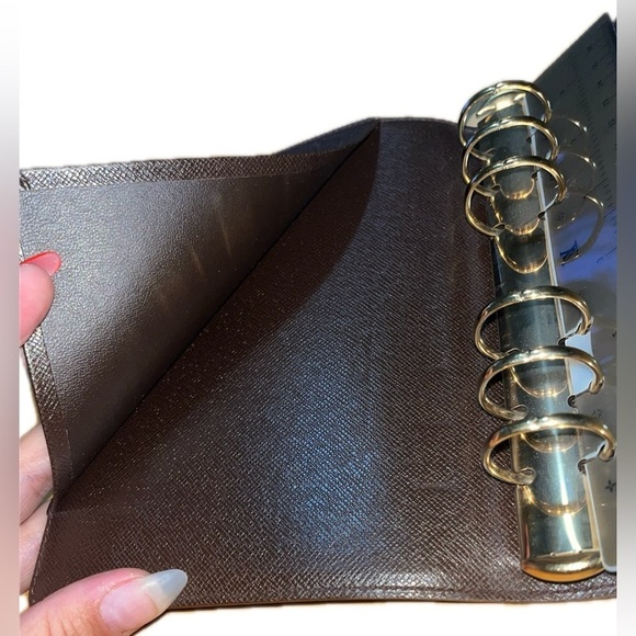 Louis Vuitton Damier Ebene Notebook Agenda Planner Brown Personalized Initials - Picture 5 of 13